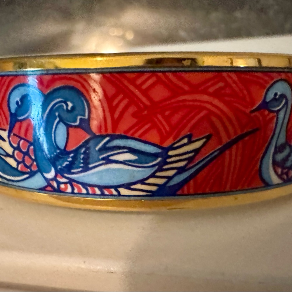Hermes Red & Blue Enamel Bracelet (RARE VINTAGE)